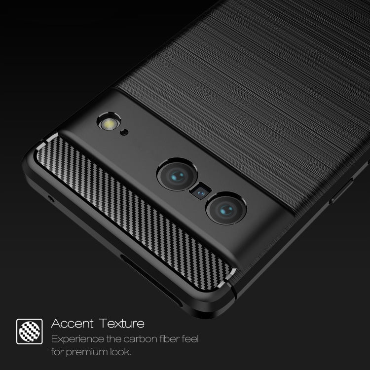 For Google Pixel 7 5G Brushed Texture Carbon Fiber TPU Phone Case