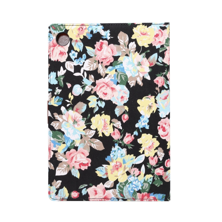 For Samsung Galaxy Tab A8 10.5 2021 X200 / X205 Flower Cloth Leather Smart Tablet Case