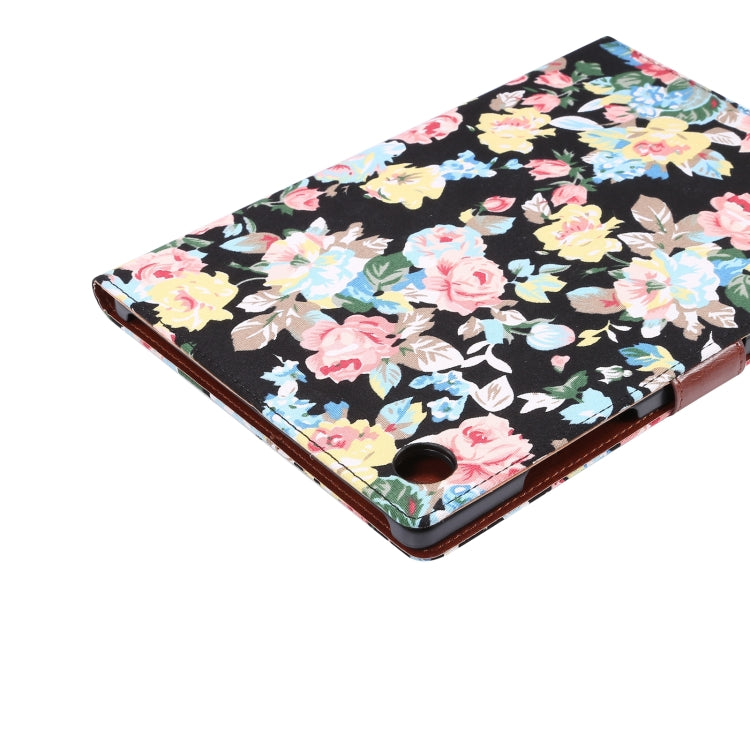 For Samsung Galaxy Tab A8 10.5 2021 X200 / X205 Flower Cloth Leather Smart Tablet Case
