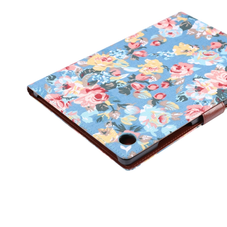 For Samsung Galaxy Tab A8 10.5 2021 X200 / X205 Flower Cloth Leather Smart Tablet Case