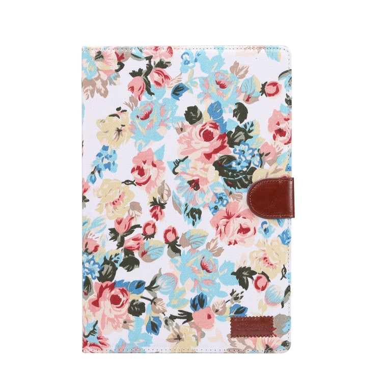 For Samsung Galaxy Tab A8 10.5 2021 X200 / X205 Flower Cloth Leather Smart Tablet Case