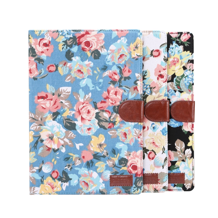 For Samsung Galaxy Tab A8 10.5 2021 X200 / X205 Flower Cloth Leather Smart Tablet Case