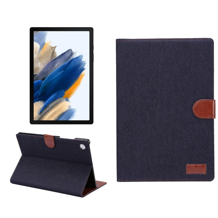 For Samsung Galaxy Tab A8 10.5 2021 X200 / X205 Denim Cloth Leather Smart Tablet Case