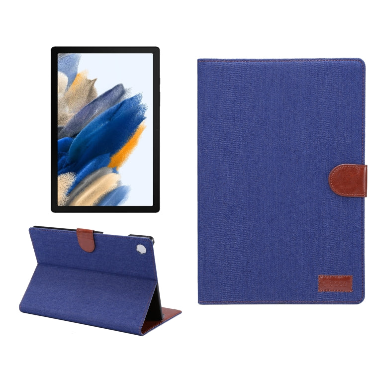 For Samsung Galaxy Tab A8 10.5 2021 X200 / X205 Denim Cloth Leather Smart Tablet Case