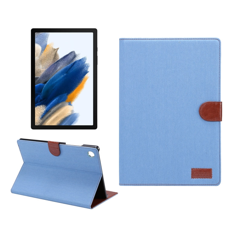 For Samsung Galaxy Tab A8 10.5 2021 X200 / X205 Denim Cloth Leather Smart Tablet Case