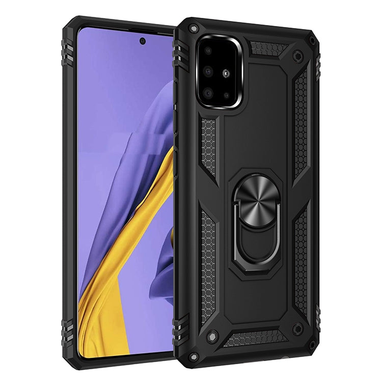 For Galaxy A51 Shockproof TPU + PC Protective Case with 360 Degree Rotating Holder