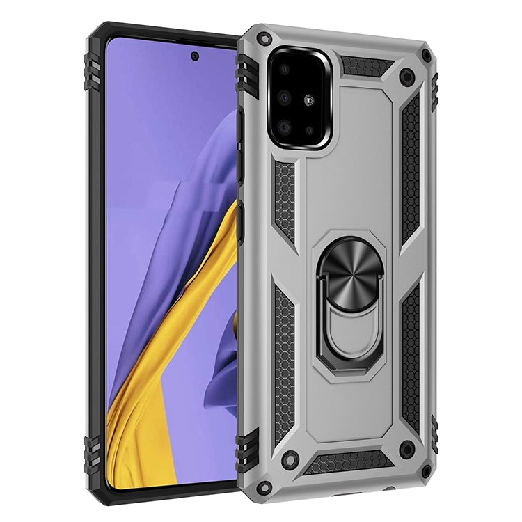For Galaxy A51 Shockproof TPU + PC Protective Case with 360 Degree Rotating Holder
