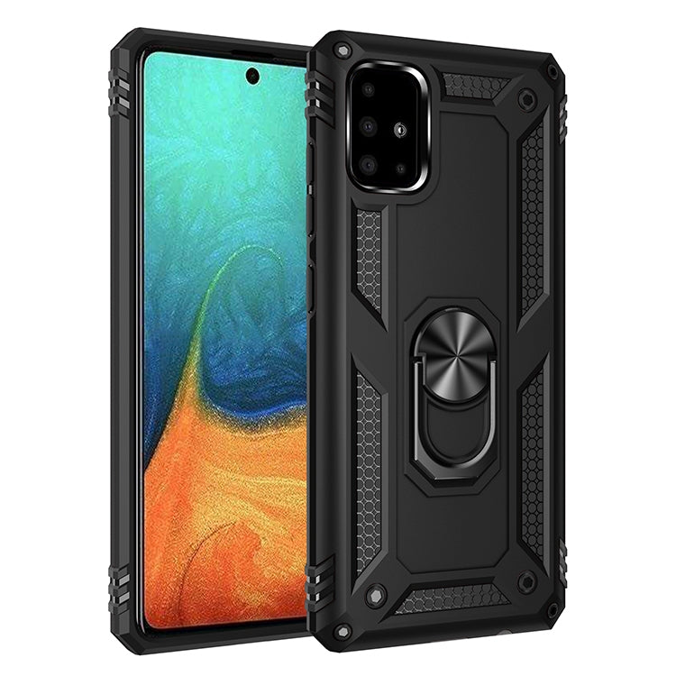 For  Galaxy A71 Shockproof TPU + PC Protective Case with 360 Degree Rotating Holder