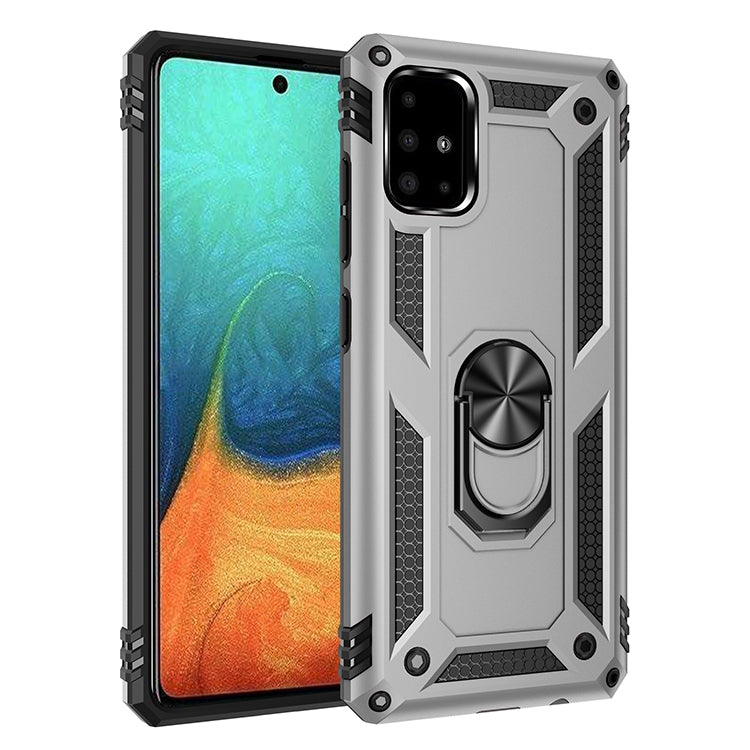 For  Galaxy A71 Shockproof TPU + PC Protective Case with 360 Degree Rotating Holder