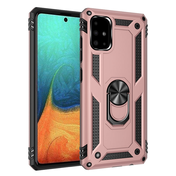 For  Galaxy A71 Shockproof TPU + PC Protective Case with 360 Degree Rotating Holder