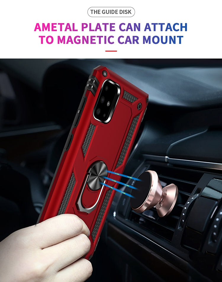 For  Galaxy A71 Shockproof TPU + PC Protective Case with 360 Degree Rotating Holder