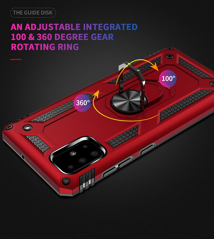 For  Galaxy A71 Shockproof TPU + PC Protective Case with 360 Degree Rotating Holder