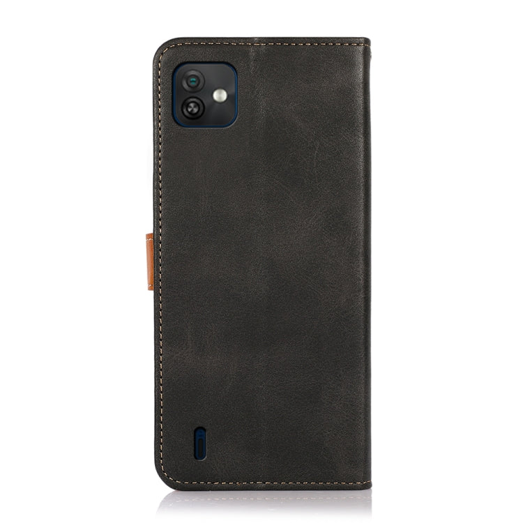For Wiko Y82 KHAZNEH Dual-color Cowhide Texture Flip Leather Phone Case