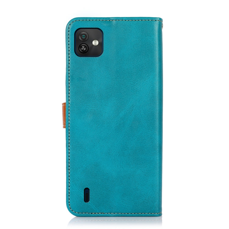 For Wiko Y82 KHAZNEH Dual-color Cowhide Texture Flip Leather Phone Case