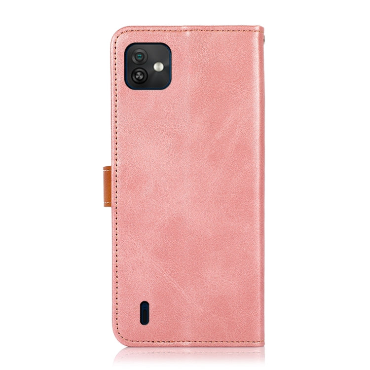 For Wiko Y82 KHAZNEH Dual-color Cowhide Texture Flip Leather Phone Case