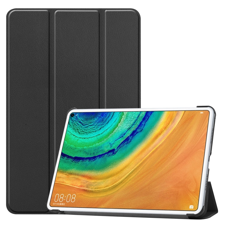 For Huawei MatePad Pro 10.8 Custer Texture Horizontal Flip PU Leather Case with Three-folding Holder