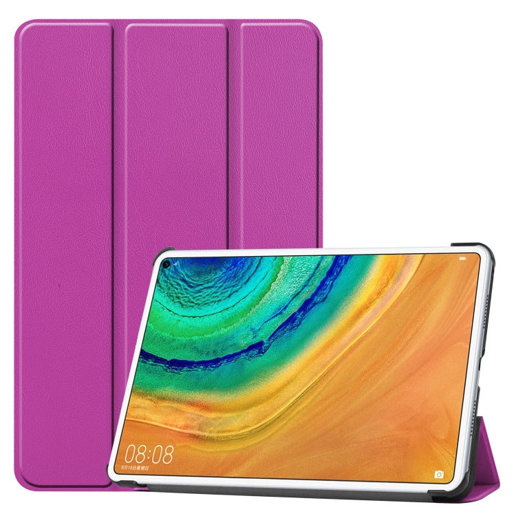For Huawei MatePad Pro 10.8 Custer Texture Horizontal Flip PU Leather Case with Three-folding Holder