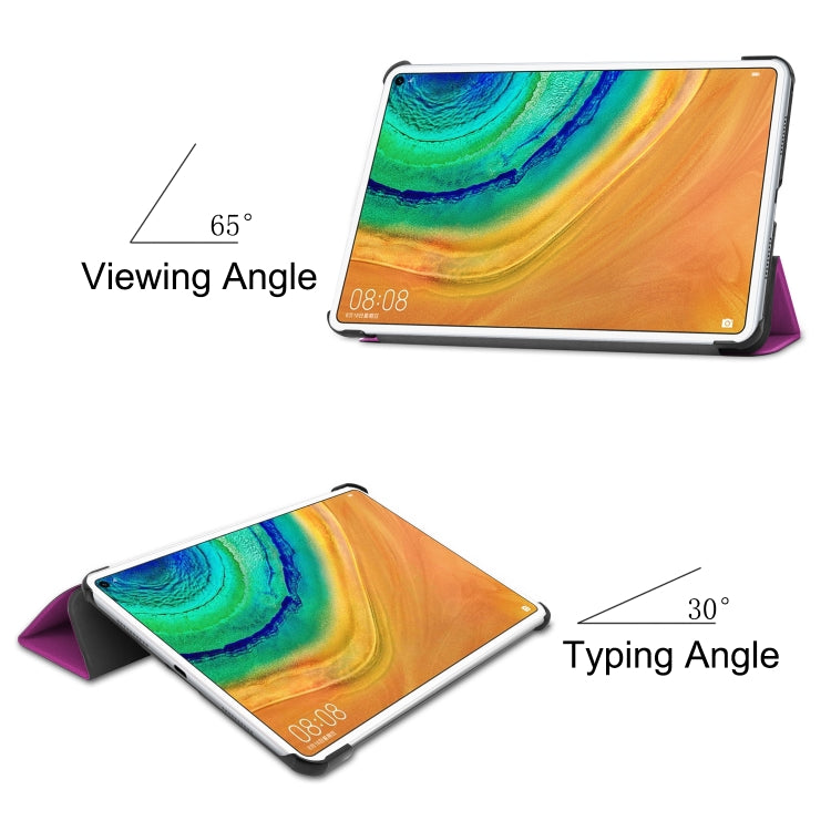 For Huawei MatePad Pro 10.8 Custer Texture Horizontal Flip PU Leather Case with Three-folding Holder