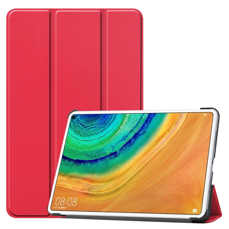 For Huawei MatePad Pro 10.8 Custer Texture Horizontal Flip PU Leather Case with Three-folding Holder