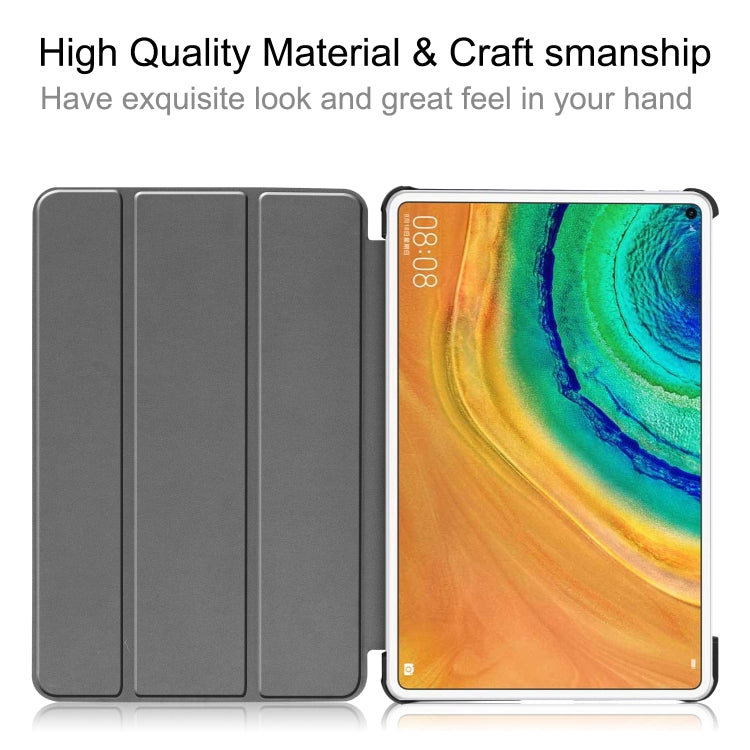 For Huawei MatePad Pro 10.8 Custer Texture Horizontal Flip PU Leather Case with Three-folding Holder