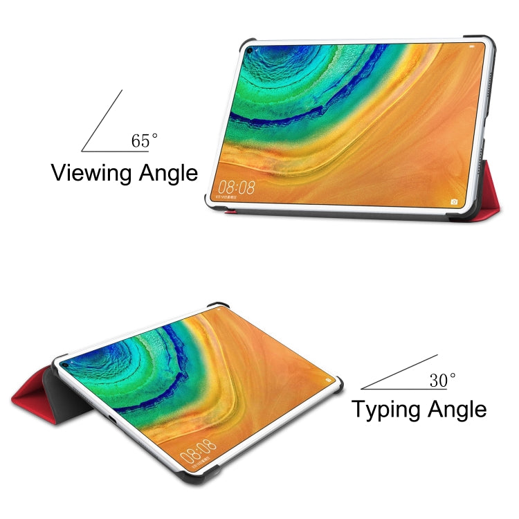 For Huawei MatePad Pro 10.8 Custer Texture Horizontal Flip PU Leather Case with Three-folding Holder