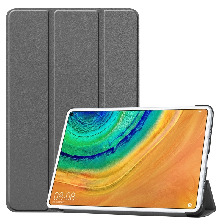 For Huawei MatePad Pro 10.8 Custer Texture Horizontal Flip PU Leather Case with Three-folding Holder