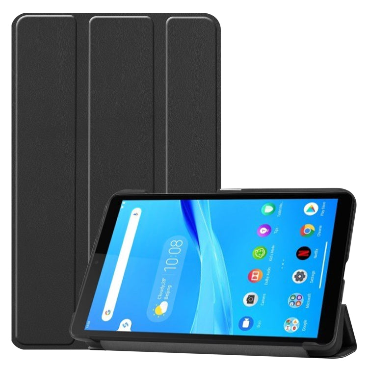 For Lenovo Tab M7 Custer Texture Horizontal Flip PU Leather Case with Three-folding Holder