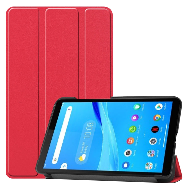 For Lenovo Tab M7 Custer Texture Horizontal Flip PU Leather Case with Three-folding Holder