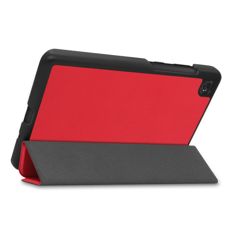 For Lenovo Tab M7 Custer Texture Horizontal Flip PU Leather Case with Three-folding Holder