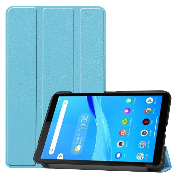 For Lenovo Tab M7 Custer Texture Horizontal Flip PU Leather Case with Three-folding Holder