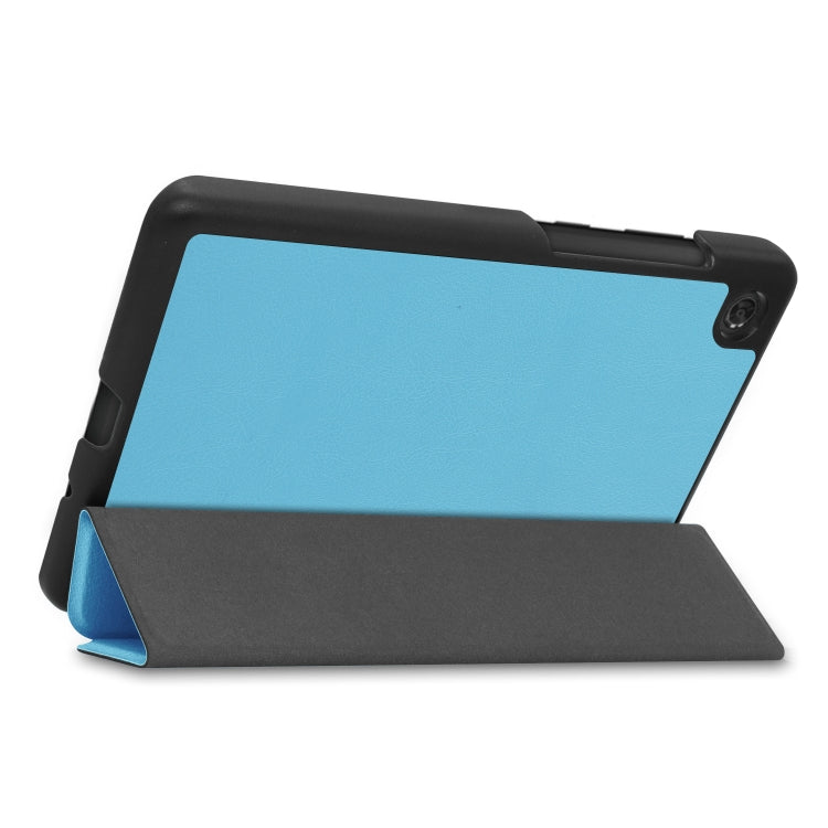 For Lenovo Tab M7 Custer Texture Horizontal Flip PU Leather Case with Three-folding Holder