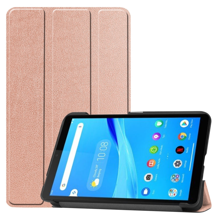For Lenovo Tab M7 Custer Texture Horizontal Flip PU Leather Case with Three-folding Holder