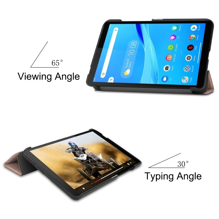 For Lenovo Tab M7 Custer Texture Horizontal Flip PU Leather Case with Three-folding Holder
