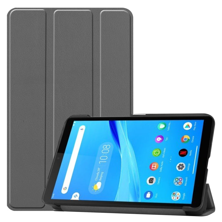 For Lenovo Tab M7 Custer Texture Horizontal Flip PU Leather Case with Three-folding Holder