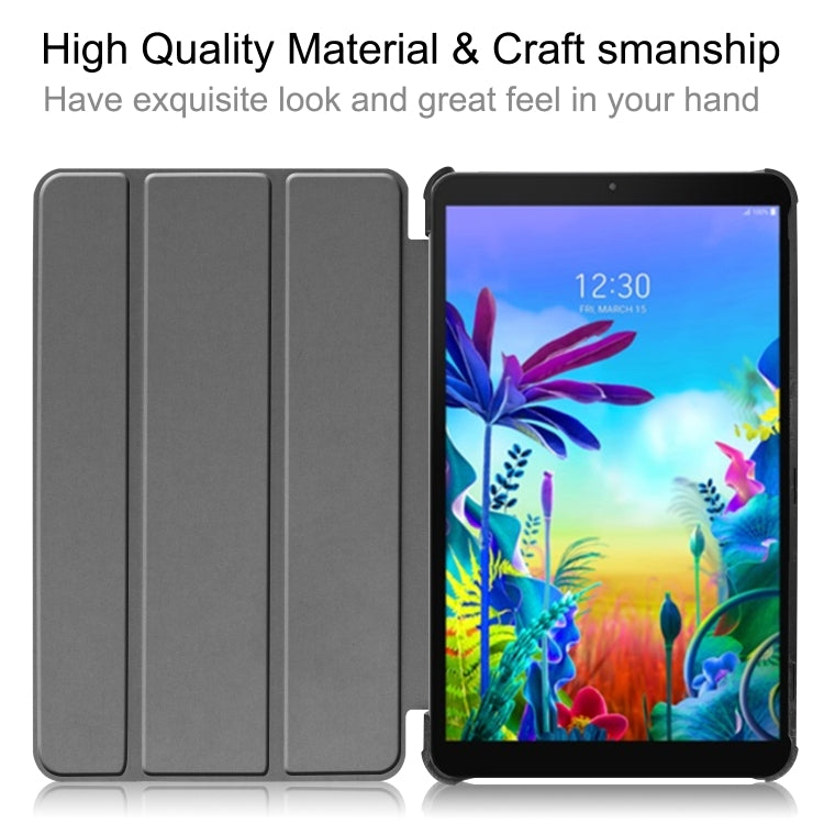 For LG G Pad 5 10.1 Custer Texture Horizontal Flip PU Leather Case with Three-folding Holder