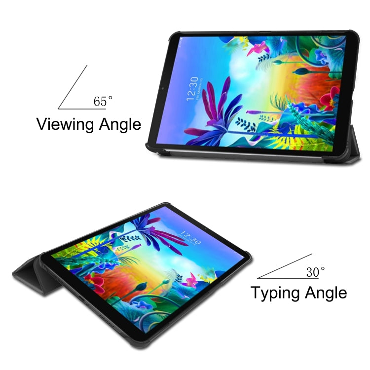For LG G Pad 5 10.1 Custer Texture Horizontal Flip PU Leather Case with Three-folding Holder