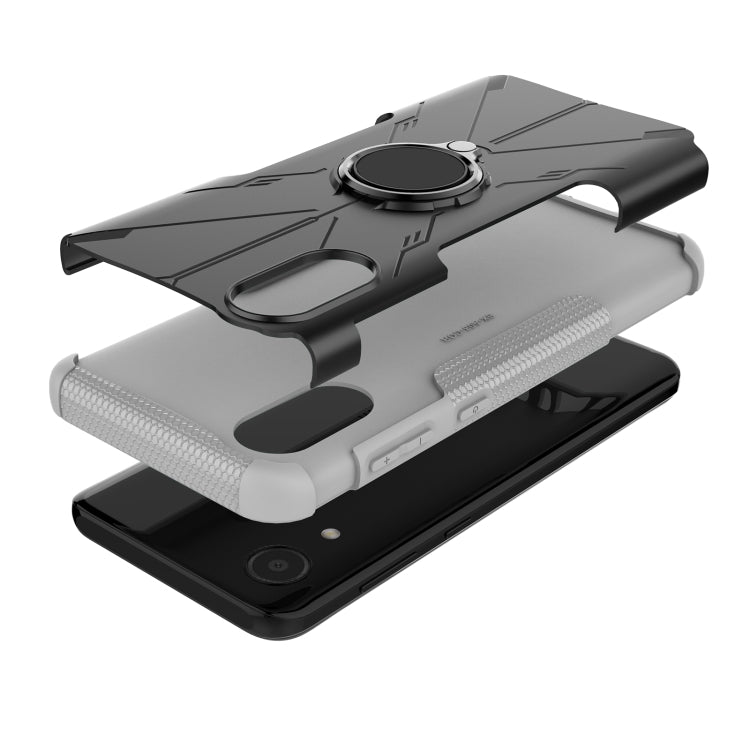 For Samsung Galaxy A03 Core Armor Bear Shockproof PC + TPU Phone Case