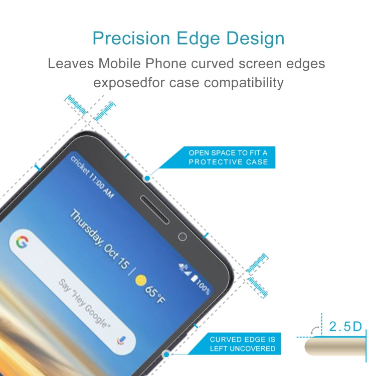 50 PCS 0.26mm 9H 2.5D Tempered Glass Film For Alcatel Lumos