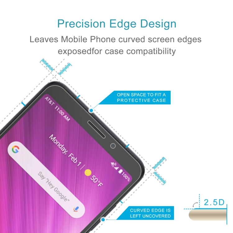 50 PCS 0.26mm 9H 2.5D Tempered Glass Film For Alcatel Axel