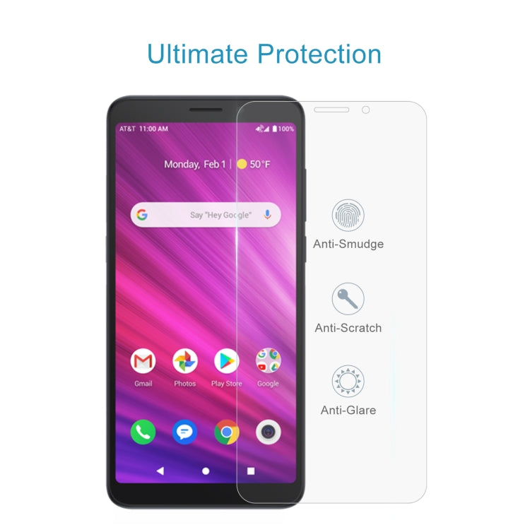 50 PCS 0.26mm 9H 2.5D Tempered Glass Film For Alcatel Axel