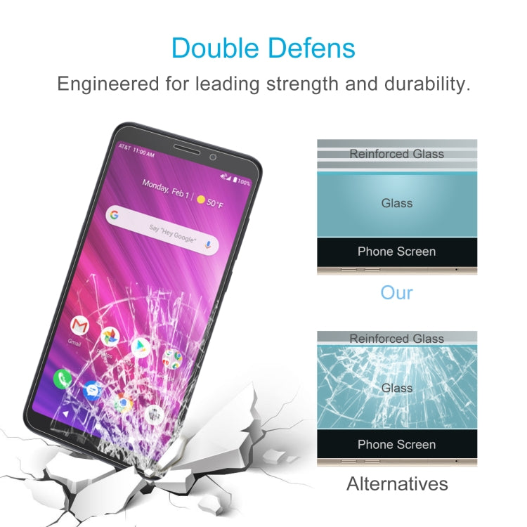 50 PCS 0.26mm 9H 2.5D Tempered Glass Film For Alcatel Axel