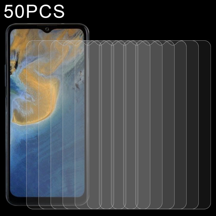 50 PCS 0.26mm 9H 2.5D Tempered Glass Film For ZTE Blade A72 2022 4G