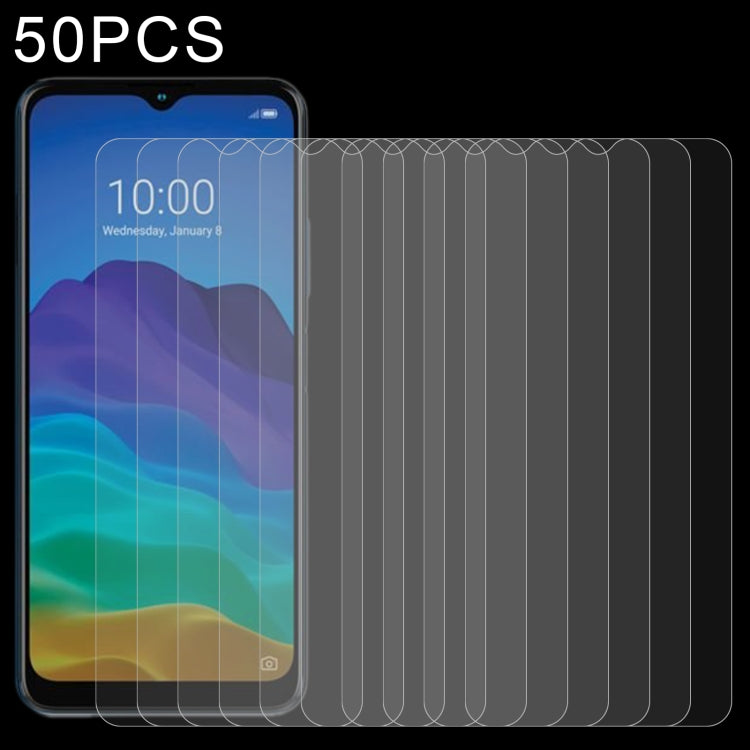 50 PCS 0.26mm 9H 2.5D Tempered Glass Film For ZTE Blade A52