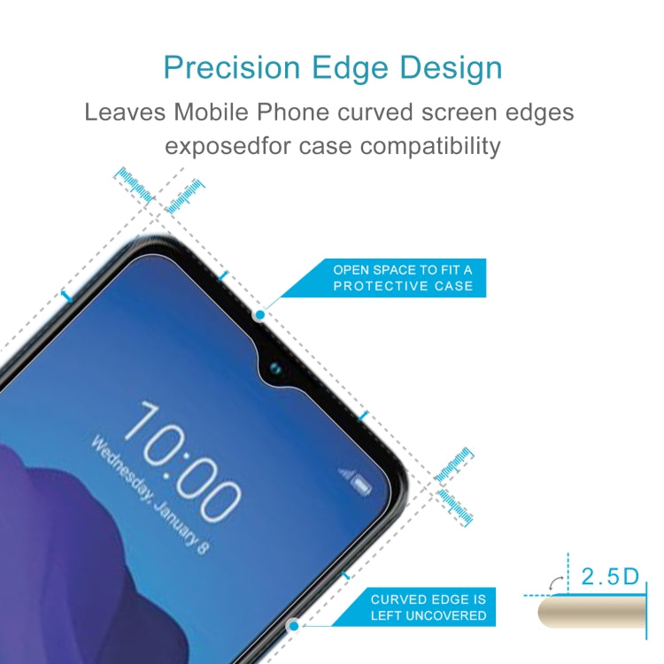 50 PCS 0.26mm 9H 2.5D Tempered Glass Film For ZTE Blade A52