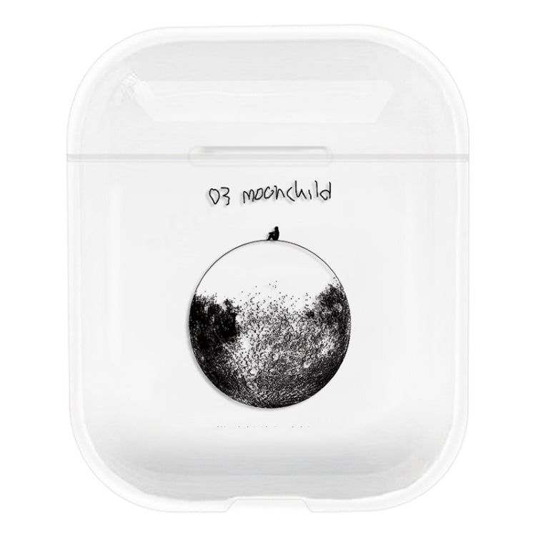 For AirPods 1 / 2 Stick Figure Mapping Transparent Earphone Protective Case