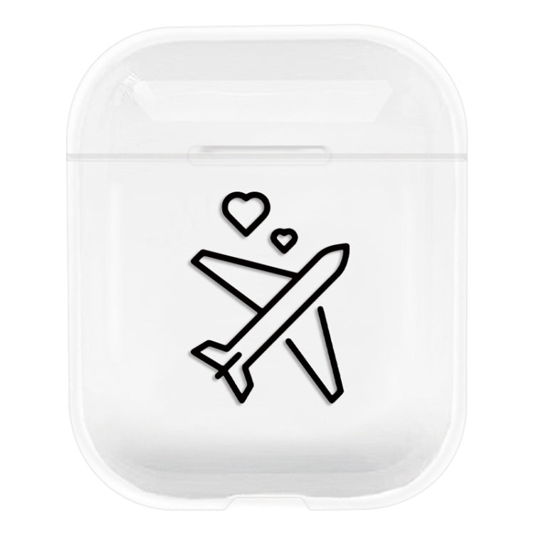 For AirPods 1 / 2 Stick Figure Mapping Transparent Earphone Protective Case