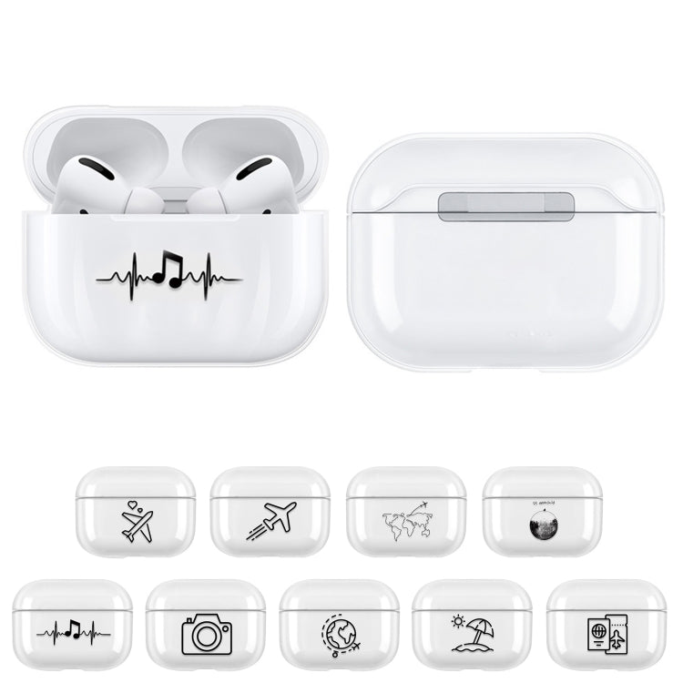 For AirPods Pro Stick Figure Mapping Transparent Earphone Protective Case