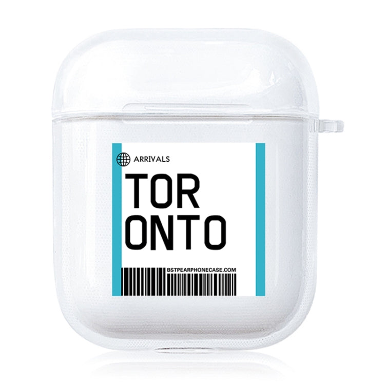 For AirPods 1 / 2 TPU Air Ticket Label Sticker Earphone Protective Case