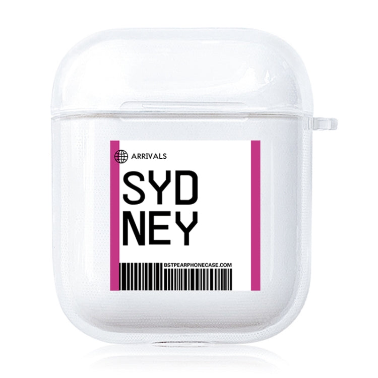 For AirPods 1 / 2 TPU Air Ticket Label Sticker Earphone Protective Case