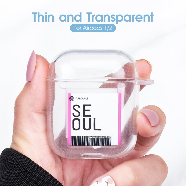 For AirPods 1 / 2 TPU Air Ticket Label Sticker Earphone Protective Case